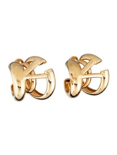 Pre-owned Valentino Garavani Vlogo Signature Hoop Earrings In Multi