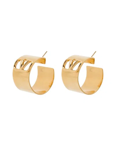 Valentino Garavani Vlogo Signature Hoop Earrings In Gold