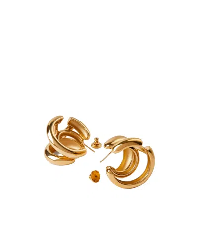 Valentino Garavani Vlogo Signature Hoop Earrings In Yellow