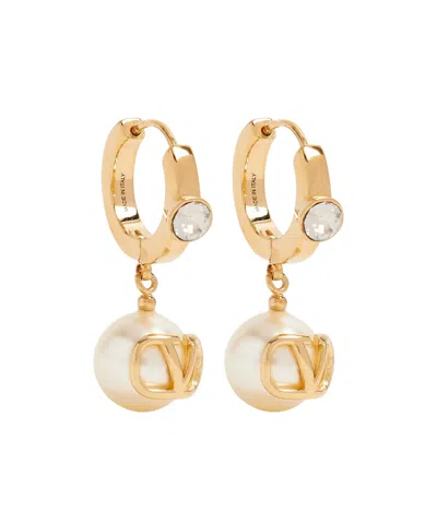 Valentino Garavani Vlogo Signature Hoop Earrings In Yellow