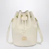 Valentino Vlogo Bucket Bag Contrast Trim In White