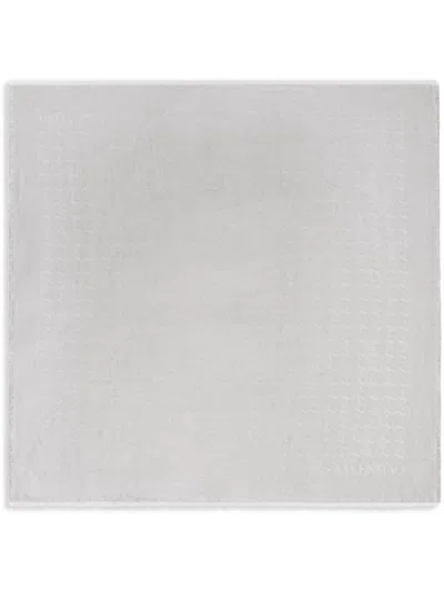Valentino Vlogo Signature Metallic Scarf In Silver