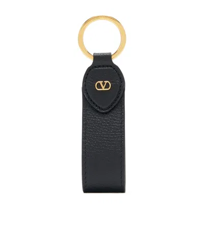 Valentino Garavani Vlogo Signature Key Ring In Black