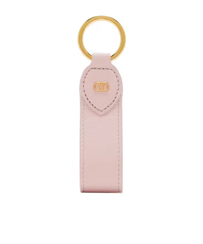 Valentino Garavani Vlogo Signature Keyring In Nude