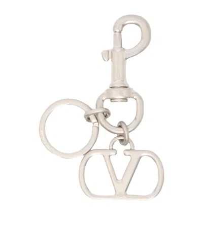 Valentino Garavani Vlogo Signature Keyring In Silver
