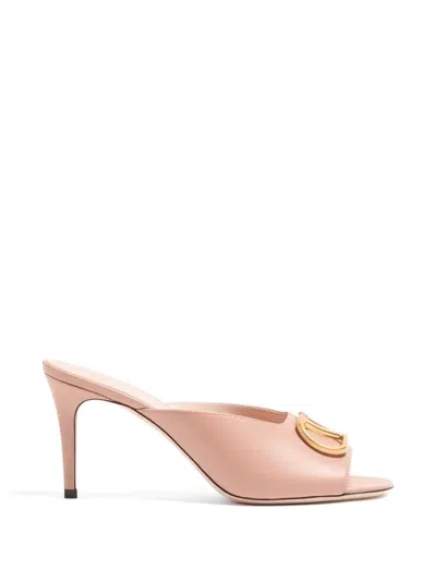 Valentino Garavani Vlogo Signature Leather Mules In Pink