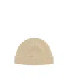 Valentino Ribbed Cashmere Beanie Hat With Turn-up Brim In Nude