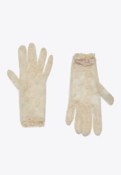 VALENTINO GARAVANI VLOGO SIGNATURE LACE GLOVES