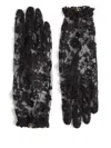 Valentino Garavani Ruffled Cotton-blend Corded Lace Gloves In Black