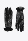 Valentino Vlogo Signature Lace Gloves In Black