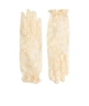 Valentino Garavani Vlogo Signature Butter-coloured Lace Gloves In Yellow