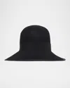 Valentino Vlogo Signature Large Brim Hat In Lapin Fabric In Animal Print