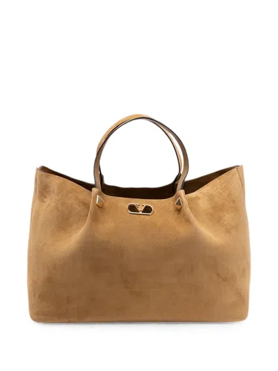 Valentino Garavani Valentino Vlogo Signature Large Tote Handbag In Brown
