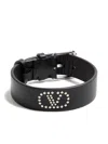 Valentino Garavani Garavani Vlogo Signature Leather And Metal Bracelet