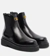 Valentino Stylish Platform Boots Featuring Elastic Panels In Black