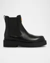 Valentino Vlogo Signature Leather Beatle Chelsea Boots In Black