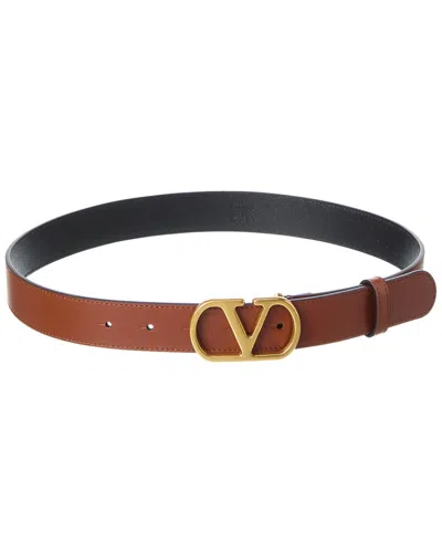 Valentino Garavani Valentino Vlogo Signature Leather Belt