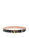 Valentino Vlogo Signature Leather Belt In Black