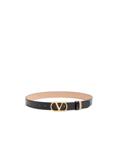 VALENTINO GARAVANI VLOGO SIGNATURE REVERSIBLE SHINY CALFSKIN BELT - 30MM / 1.2 IN.