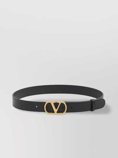 Valentino Garavani Vlogo Signature Leather Belt In Gray