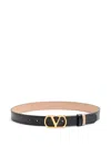 Valentino Garavani Valentino Vlogo Signature Leather Belt In Black