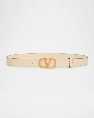 Valentino Garavani Vlogo Signature Leather Belt, 30mm