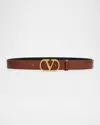 Valentino Logo Belt In Brown