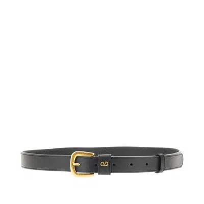 Valentino Garavani 'vlogo Signature' Leather Belt In Black