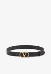 Valentino Leather Vlogo Signature Belt In Black