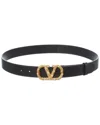 Valentino Garavani Valentino Vlogo Signature Leather Belt In Black