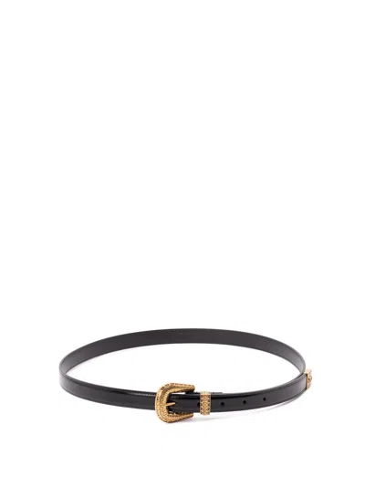 Valentino Garavani `vlogo Signature` Leather Belt In Black