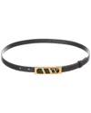 Valentino Garavani Vlogo Signature Belt In Shiny Calfskin 15 Mm Woman Black 100 In Black