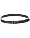 Valentino Vlogo Signature Leather Belt In Black