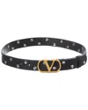 Valentino Garavani Vlogo Signature Belt In Shiny Calfskin 30 Mm Woman Black 100 In Black