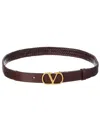 Valentino Vlogo Signature Braided Leather Belt In Brown