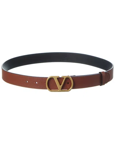 Valentino Garavani Vlogo Signature Deep Caramel Belt Women In Brown