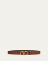 Valentino Garavani Vlogo Signature Leather Belt In Deep Caramel