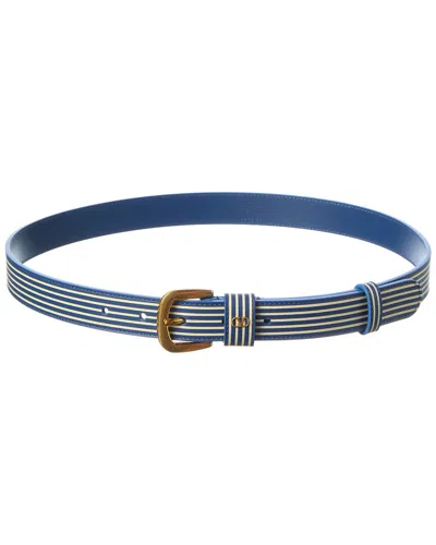 Valentino Garavani Valentino Vlogo Signature Leather Belt In Gold