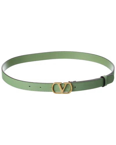 Valentino Garavani Valentino Vlogo Signature Leather Belt In Green