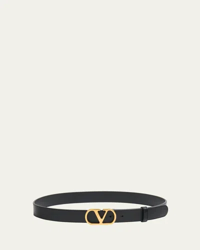 VALENTINO GARAVANI VLOGO SIGNATURE LEATHER BELT