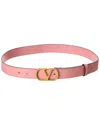 Valentino Vlogo Signature Leather Belt In Pink