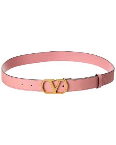 Valentino Garavani Valentino Vlogo Signature Leather Belt In Pink