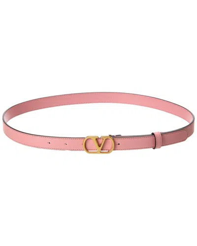 Valentino Garavani Valentino Vlogo Signature Leather Belt In Pink