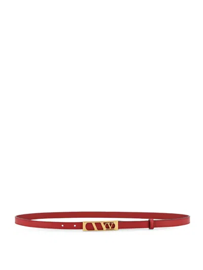 Valentino Garavani Adjustable Belts Gold-tone Buckle In Red