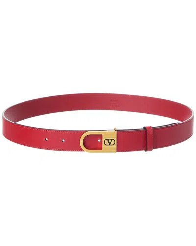 Valentino Garavani Valentino Vlogo Signature Leather Belt In Pink
