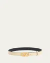 Valentino Vlogo Signature Buckled Belt In Ren Butter White