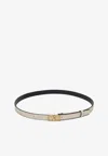 Valentino Garavani Vlogo Signature Belt In Shiny Calfskin 30 Mm Woman Ivory 095 In White