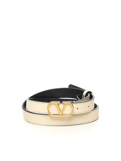 Valentino Garavani Vlogo Signature Leather Belt In Brown