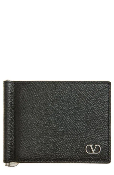 Valentino Garavani Valentino Vlogo Signature Leather Bifold Wallet In Black