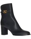 Valentino Vlogo Signature Leather Boot In Black